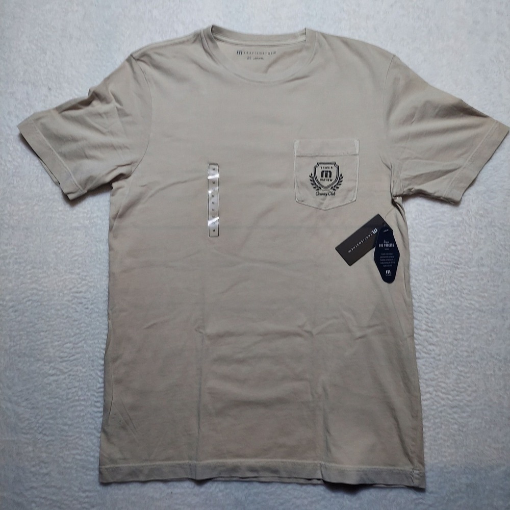 Travis Mathew Local Favorite Tee 2.0 Mens Size M Tan Pocket Golf T-Shirt A45696